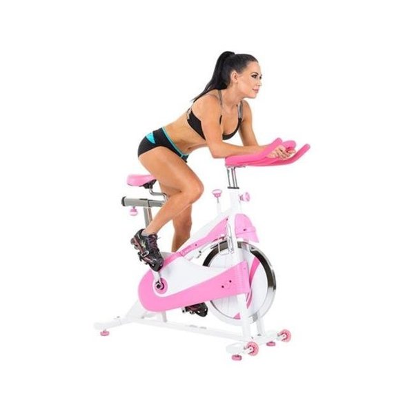 Sunny Health & Fitness Sunny Health & Fitness P8150 Belt Drive Premium Indoor Cycling Bike; Pink P8150